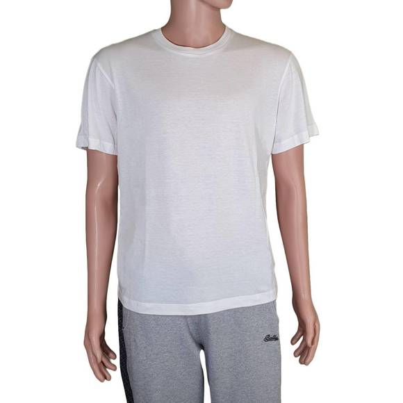 NEW BALLY men's short sleeve graphic print t-shirt in white